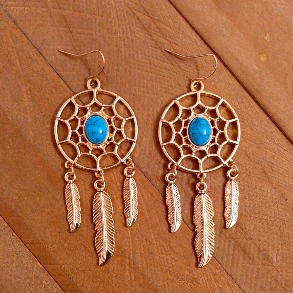 Southwestern Dreamcatcher Drop Earrings